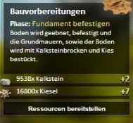 Lagerschuppen Bauphase 1 Fundament befestigen