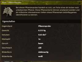 Pflanzenprobe Säckelkrut identifiziert