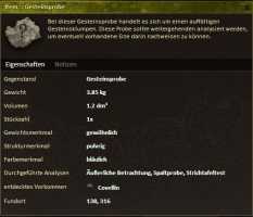 Gesteinsprobe Covellin analysiert